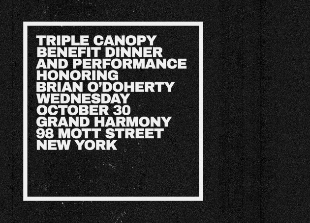 A Benefit For Triple Canopy Honoring Brian ODoherty Triple Canopy